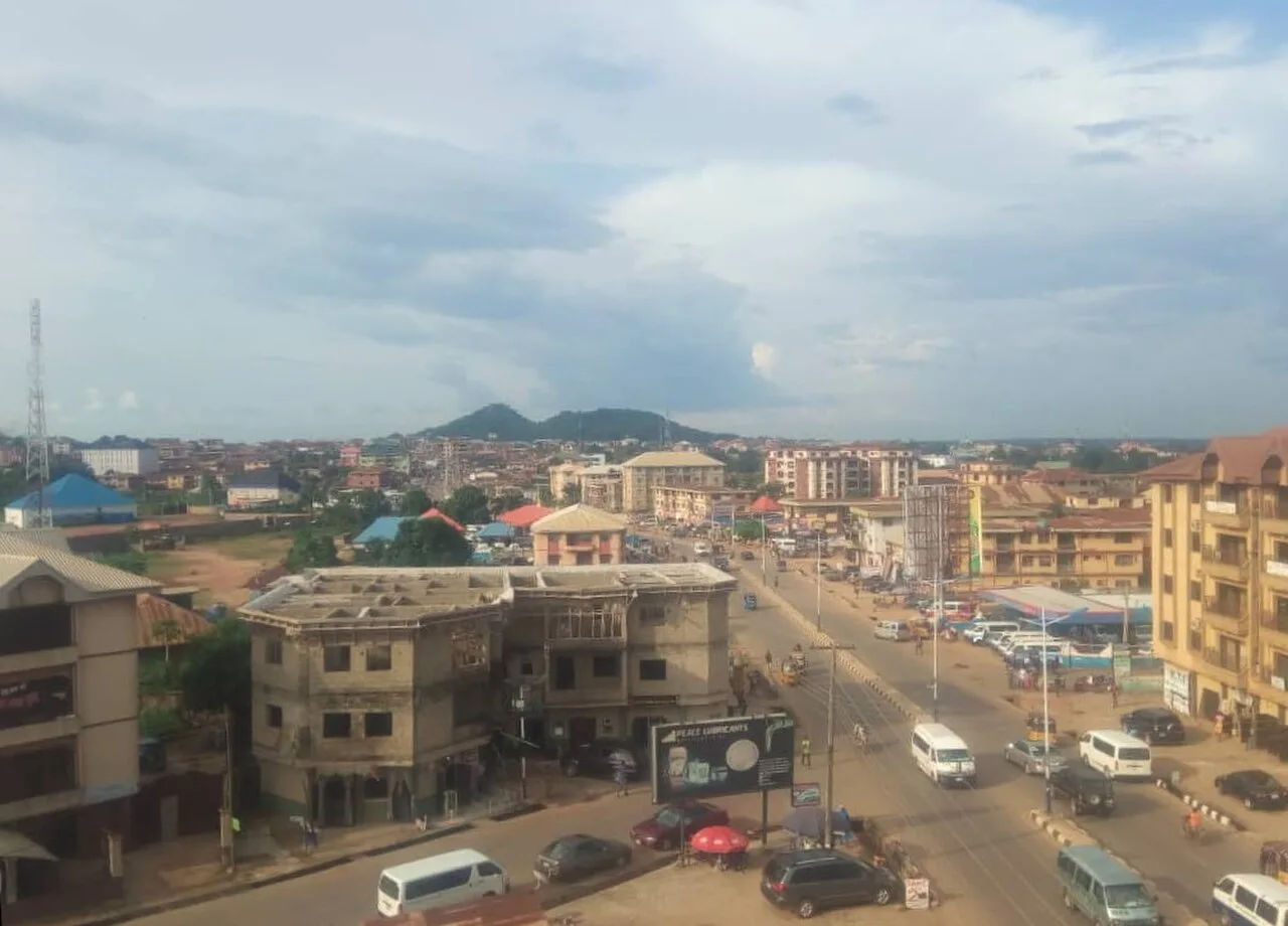 Abakaliki city with Azugwu Hill