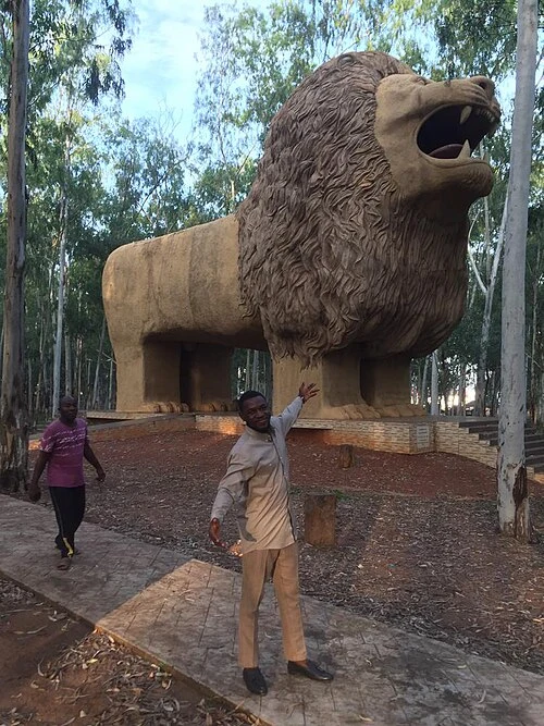 The lion monument in Enugu Unity Park