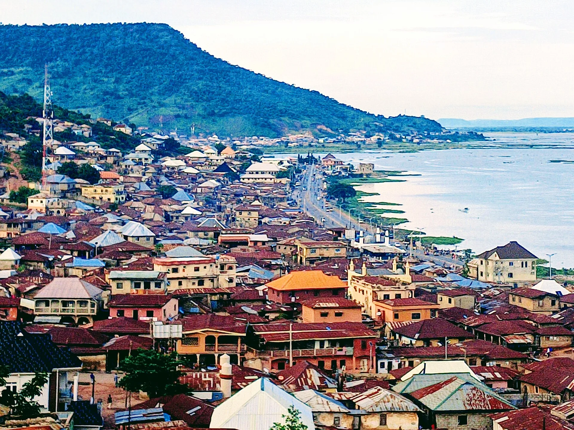 Lokoja beside the river confluence