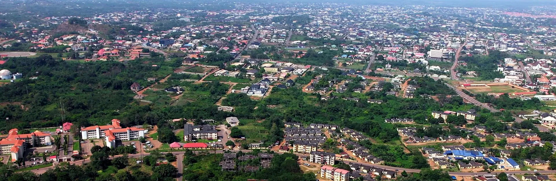 An aerial panorama of Akure